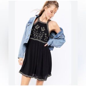 High neck mini dress